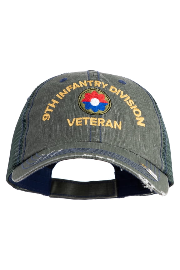U.S. Army 9th Infantry Division Embroidered Low Profile Special Cotton Mesh Cap - Green OSFM