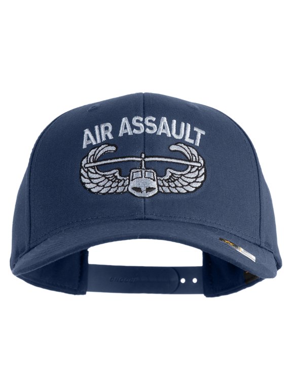 U.S. Army Air Assault Badge Embroidered Retro Cotton Blend Snapback Cap - Navy OSFM