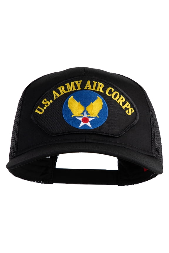 U.S. Army Air Corps Patched Solid Cotton Twill Mesh Prostyle Cap - Black OSFM