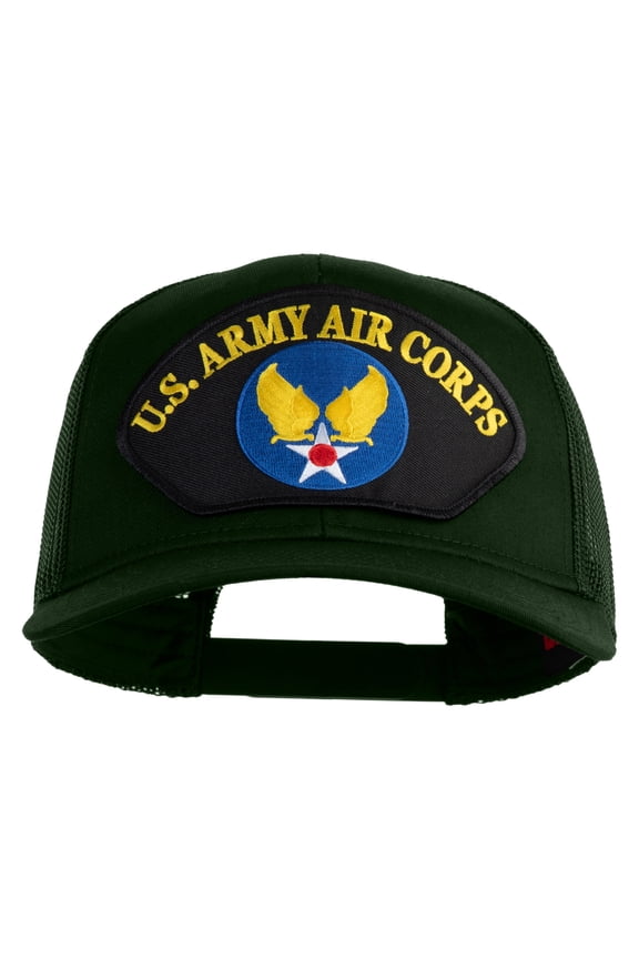 U.S. Army Air Corps Patched Solid Cotton Twill Mesh Prostyle Cap - Dark Green OSFM