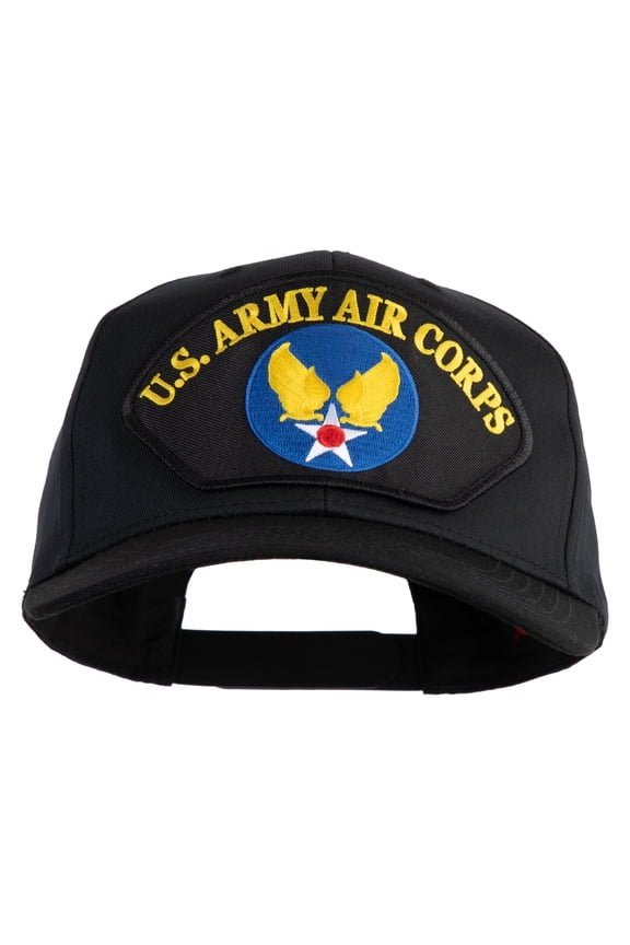 U.S. Army Air Corps Patched Solid Cotton Twill Pro Style Cap - Black OSFM