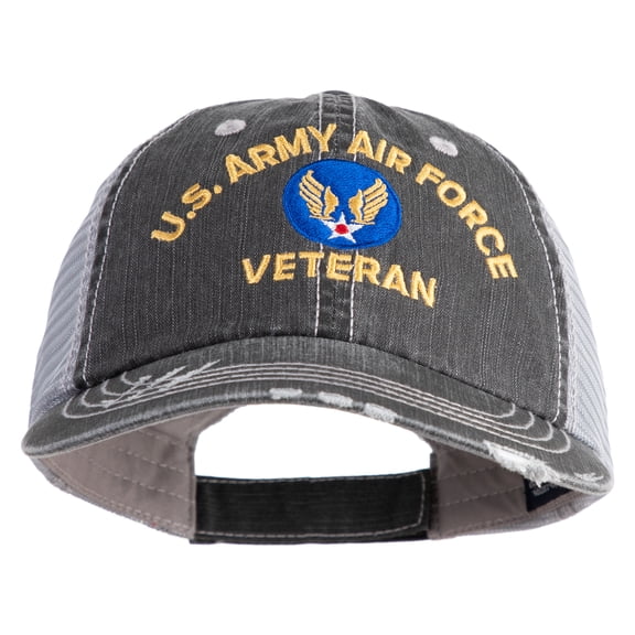 U.S. Army Air Force Embroidered Low Profile Special Cotton Mesh Cap - Black OSFM