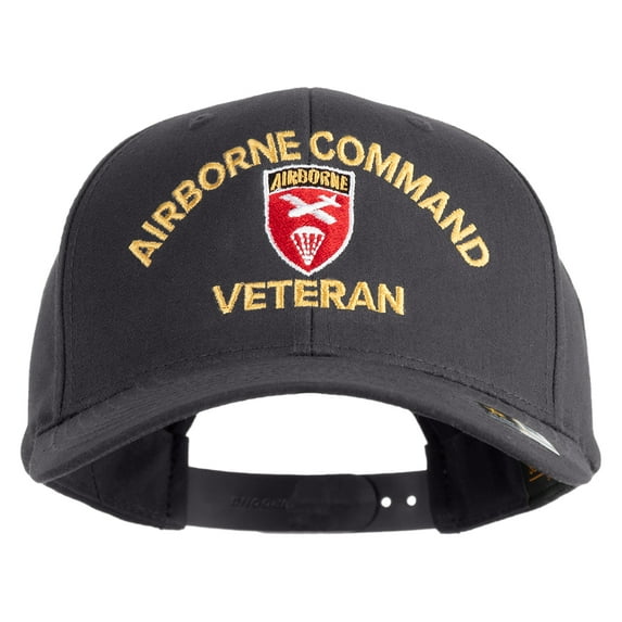 U.S. Army Airborne Command Embroidered Retro Cotton Blend Snapback Cap - Charcoal OSFM