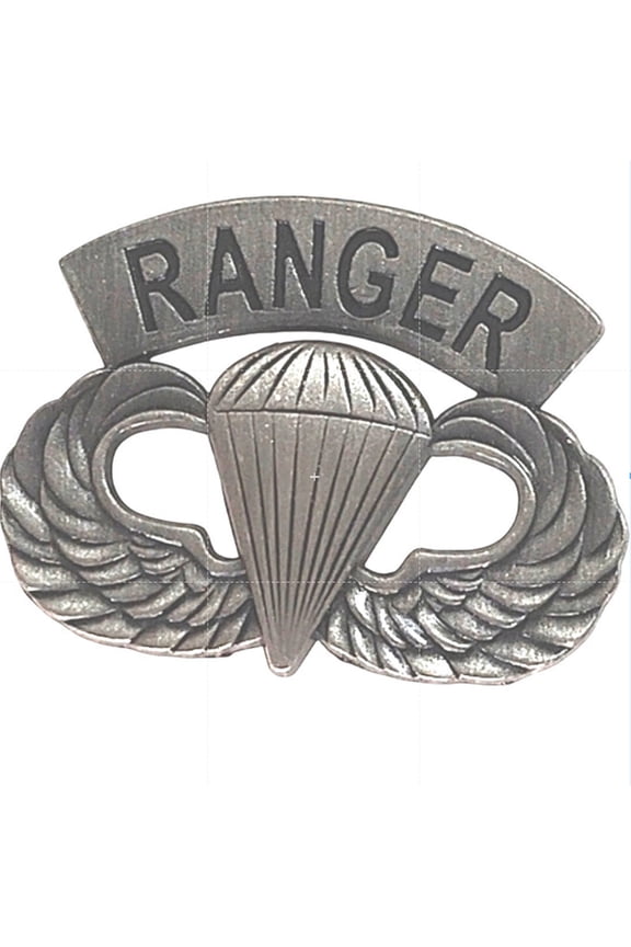 U.S. Army Airborne Ranger Paratrooper Wings Novelty Pin Silver Tone 11/4" 1"