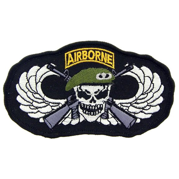 U.S. Army Airborne Wing Patch Black & White 3"