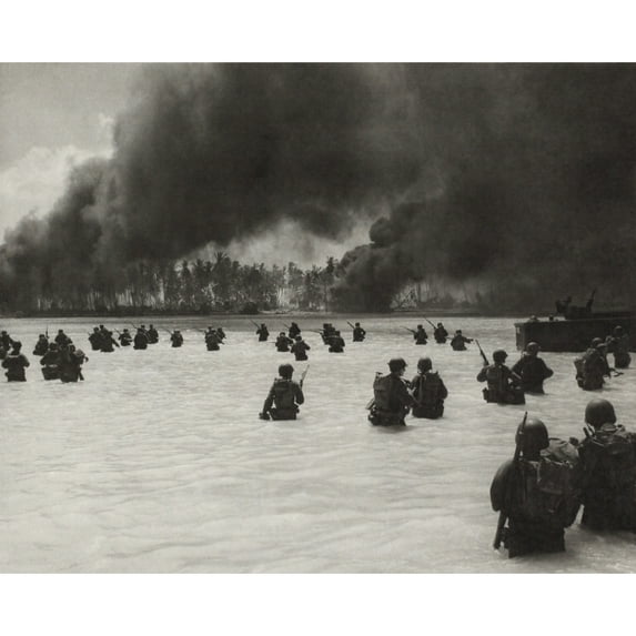 U.S. Army Assault Wave On Yellow Beach Two History (24 x 18)