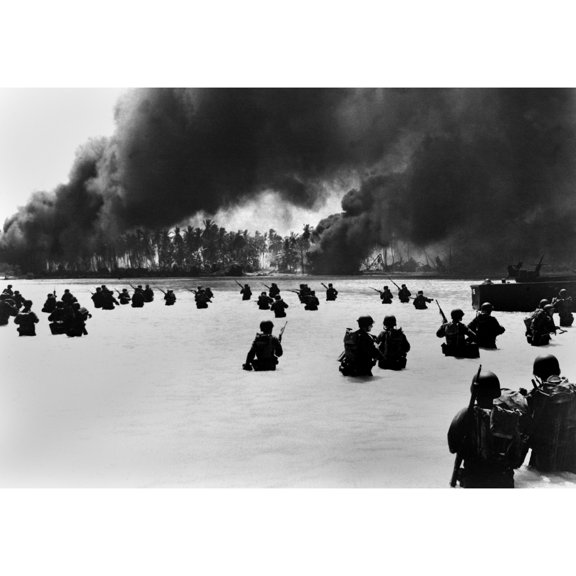 U.S. Army Assault Wave On Yellow Beach Two History (36 x 24)