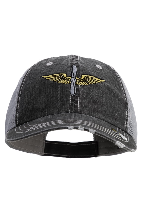 U.S. Army Aviation Embroidered Low Profile Special Cotton Mesh Cap - Black OSFM