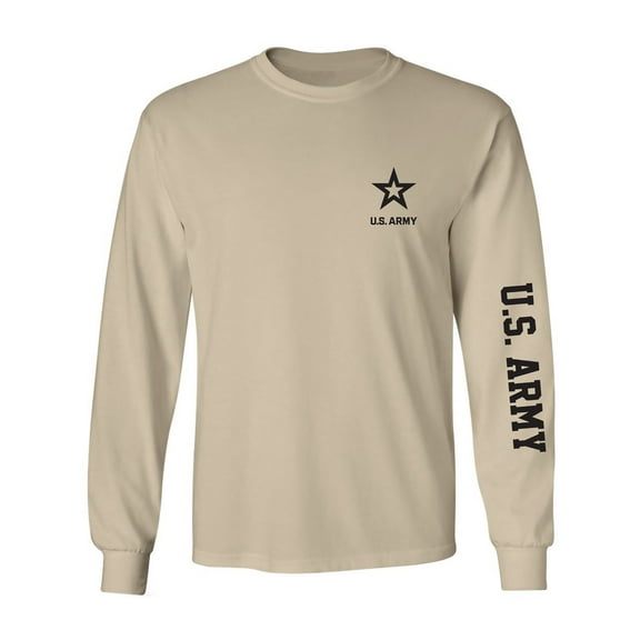 U.S. Army Black Sleeve Print Adult Long Sleeve T-shirt