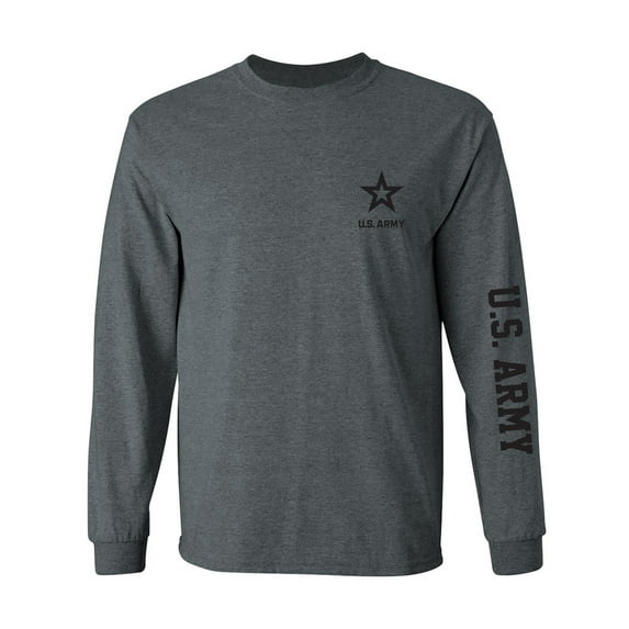 U.S. Army Black Sleeve Print Adult Long Sleeve T-shirt
