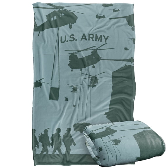 U.S. Army Blanket, 36'x58' Airborne, Silky Touch Sherpa Back Super Soft Throw