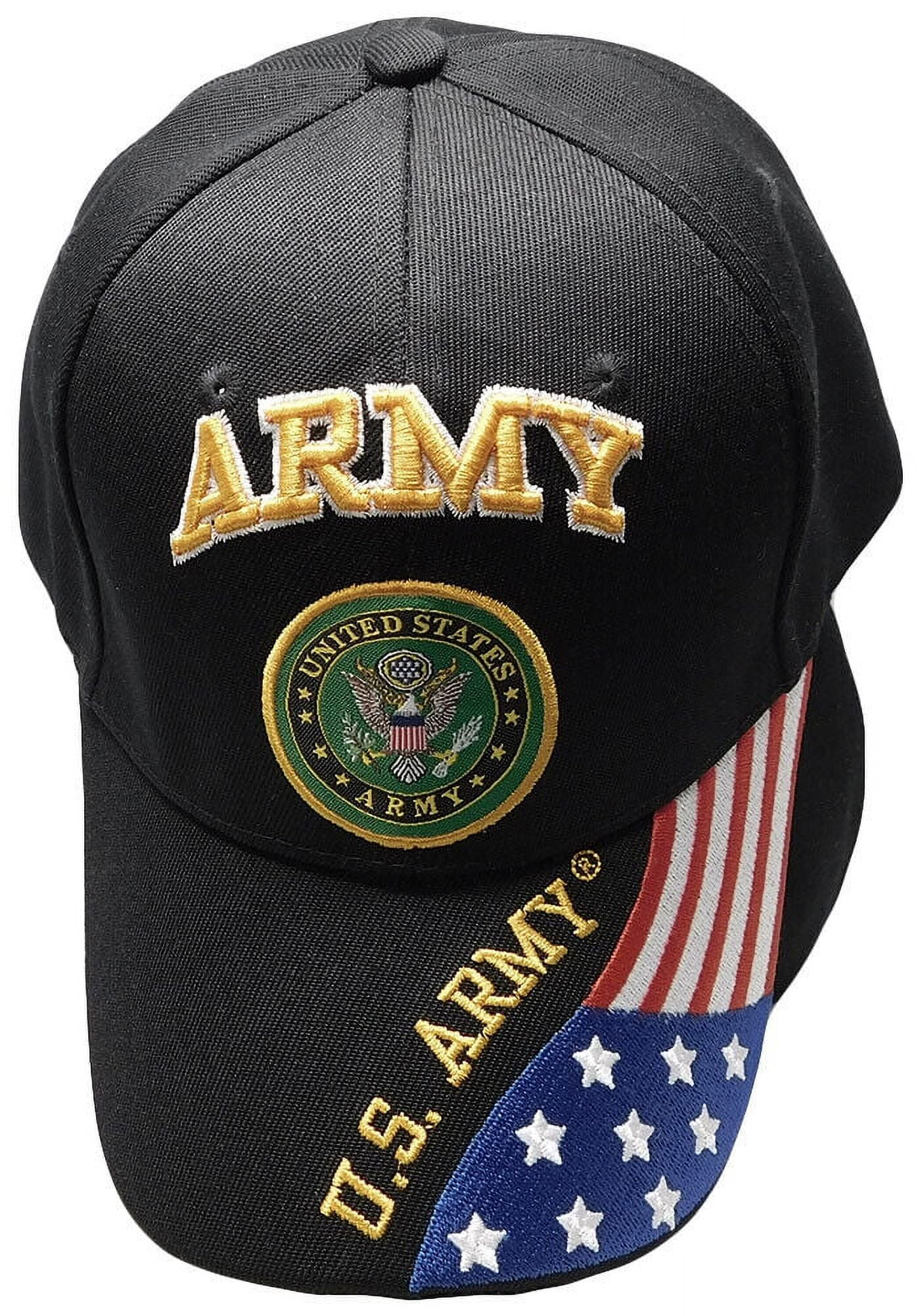 U.S. Army Cap Baseball Caps Licensed Veteran Military BLACK Hat CAP