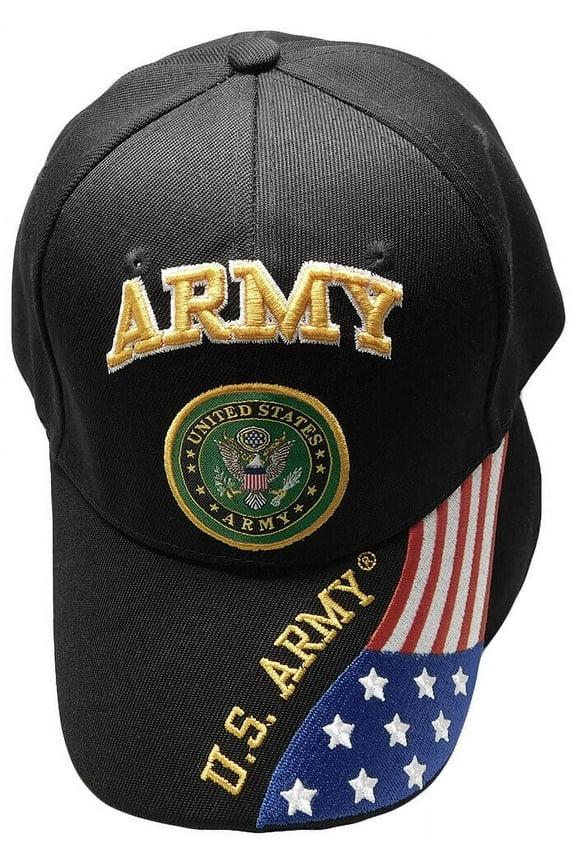 U.S. Army Cap Baseball Caps Licensed Veteran Military BLACK Hat CAP