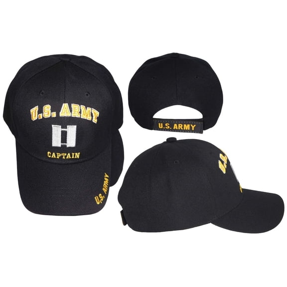 U.S. Army Captain Black Acrylic Embroidered Hat Cap Officially Licensed