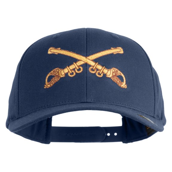 U.S. Army Cavalry Collar Insignia Embroidered Retro Cotton Blend Snapback Cap - Navy OSFM