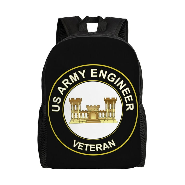 U S Army Combat Engineer Veteran Travel Laptop Backpack College School Computer Bag Black Casual Schoolbag Work Business Daypack Gift for Men Women