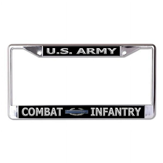 U.S. Army Combat Infantry #2 Chrome License Plate Frame