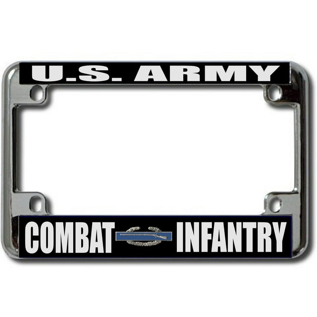 U.S. Army Combat Infantry Chrome Motorcycle License Plate Frame
