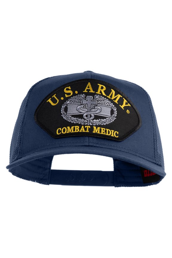 U.S. Army Combat Medic Patched Solid Cotton Twill Mesh Prostyle Cap - Navy OSFM