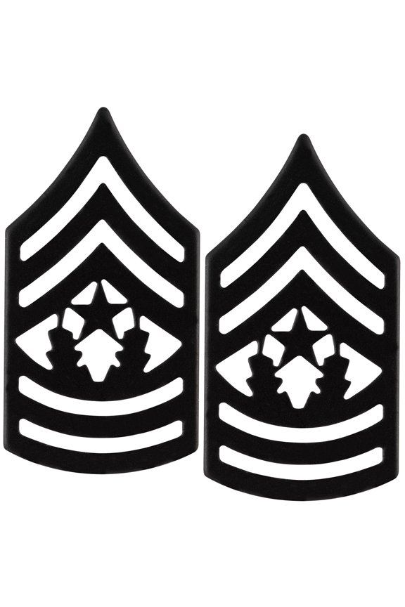 U.S. Army Command Sergeant Major Subdued Black Metal Rank