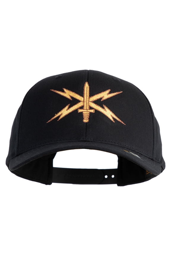 U.S. Army Cyber Corps Embroidered Retro Cotton Blend Snapback Cap - Black OSFM