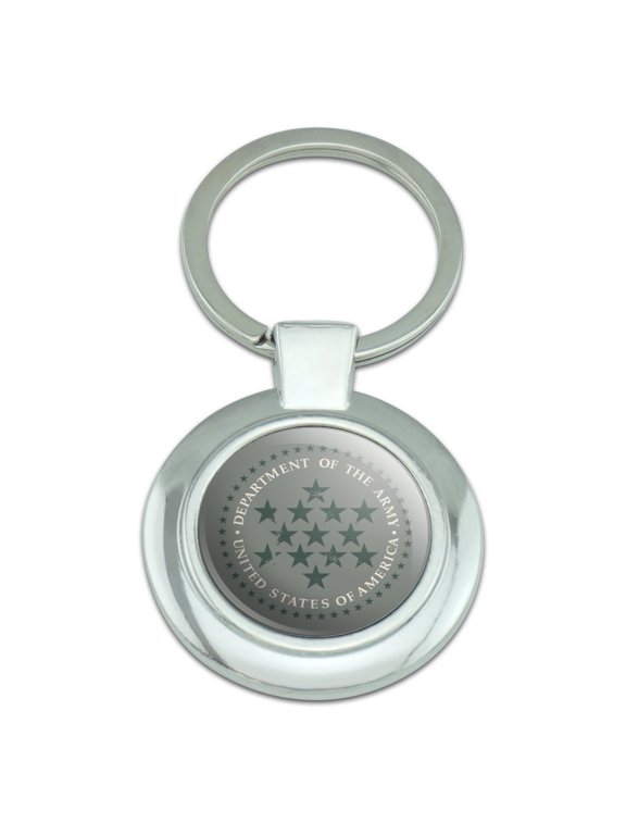 U.S. Army Department of the US Army Logo Keychain Classy Round Chrome Plated Metal