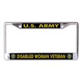 thumbnail image 1 of U.S. Army Disabled Woman Veteran Chrome License Plate Frame, 1 of 1