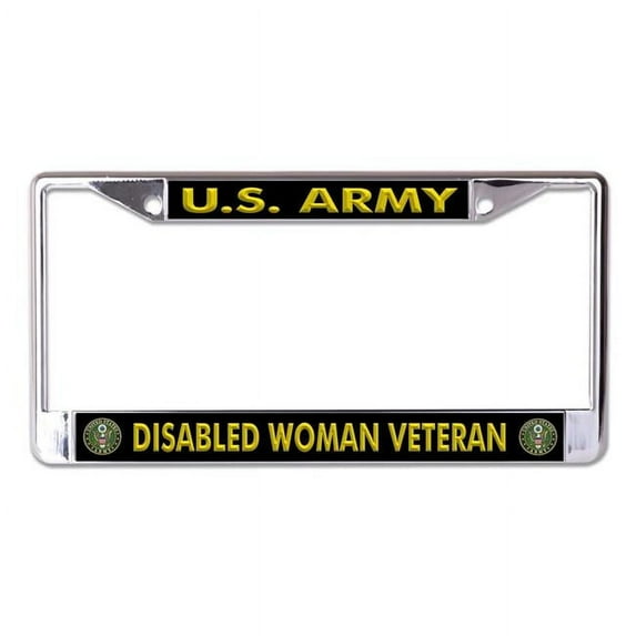 U.S. Army Disabled Woman Veteran Chrome License Plate Frame