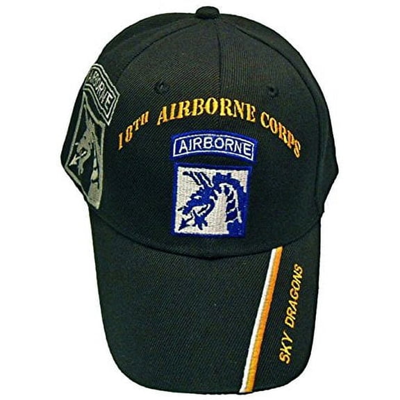 U.S. Army Division and Brigade Baseball Caps Quality Embroidered Hats (18th Airborne Corps Sky Dragons)