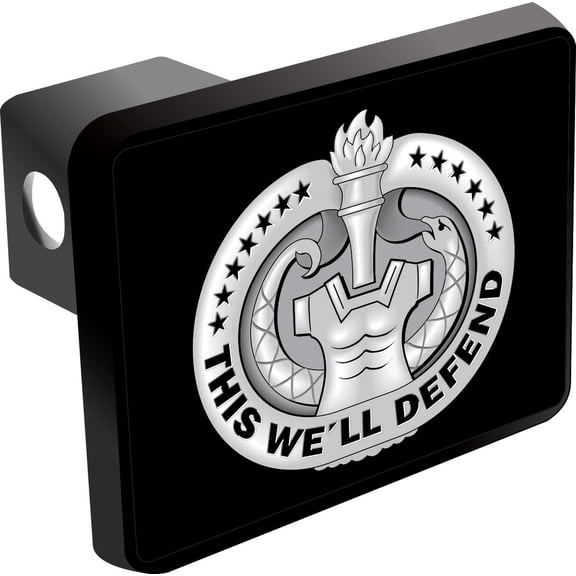 U.S. Army Drill Sergeant Badge Gray Trailer Hitch Cover