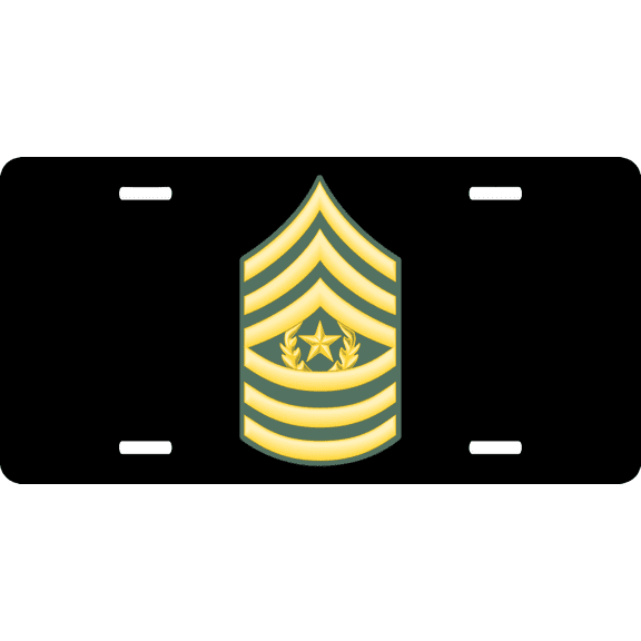 U.S. Army E-9 Command Sergeant Major License Plate