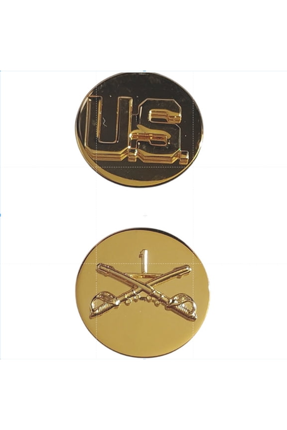 U.S. Army Enlisted Collar Disc Set Cavalry 1st Regiment Novelty Lapel Pins 1"D
