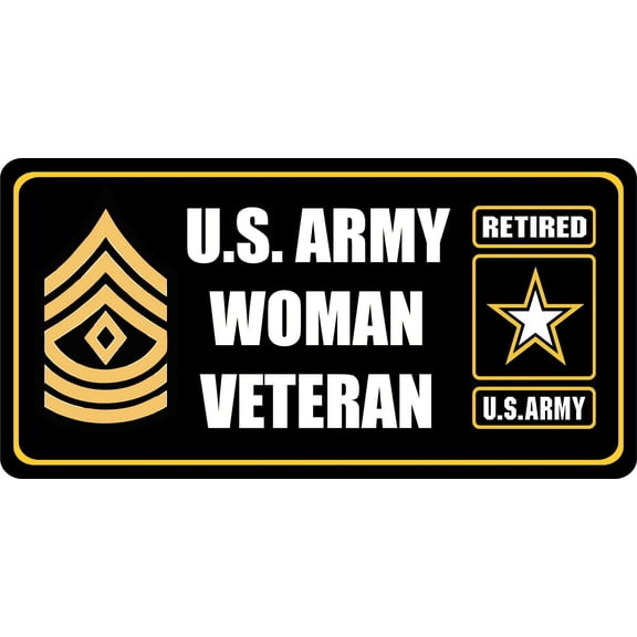 U.S. Army First Sergeant Woman Veteran Photo License Plate