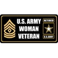 thumbnail image 1 of U.S. Army First Sergeant Woman Veteran Photo License Plate, 1 of 1