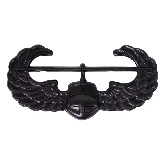 U.S. Army Genuine Badge Air Assault Black Metal Regulation Size Metal Finish