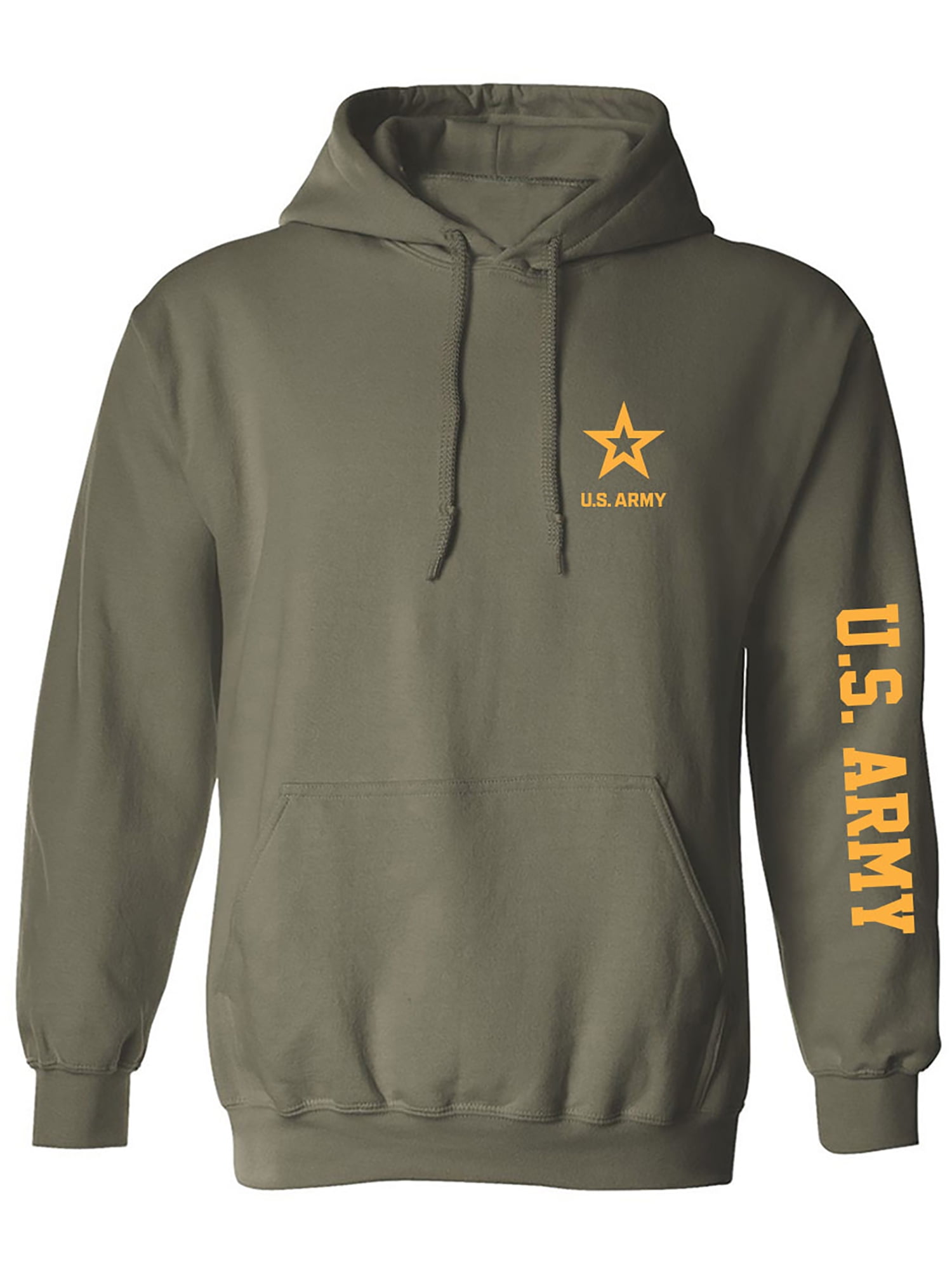 U.S. Army Gold Sleeve Print Adult Hooded Sweatshirt