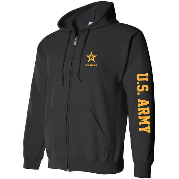 U.S. Army Gold Sleeve Print Full-Zip Hooded Sweatshirt