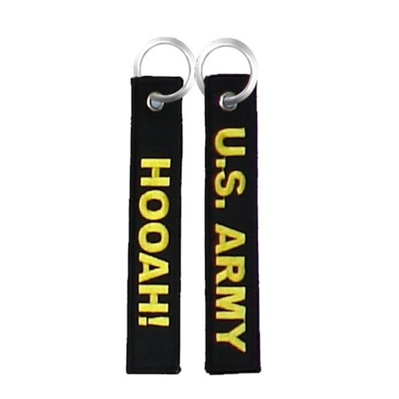 U.S. Army HOOAH! Black Embroidered Key Chain
