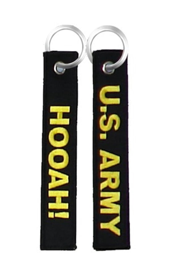 U.S. Army HOOAH! Black Embroidered Key Chain