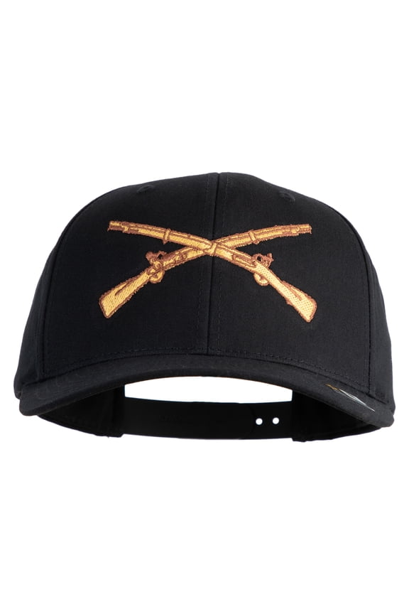 U.S. Army Infantry Embroidered Retro Cotton Blend Snapback Cap - Black OSFM