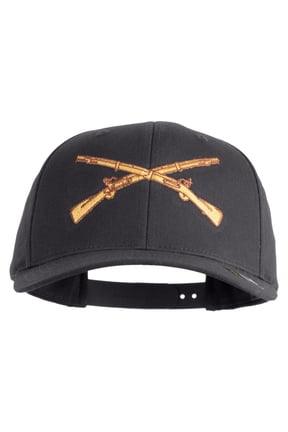 U.S. Army Infantry Embroidered Retro Cotton Blend Snapback Cap - Charcoal OSFM