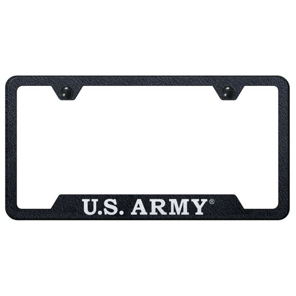 U.S. Army Laser Etched Logo Cut-Out License Plate Frame (Rugged Black)