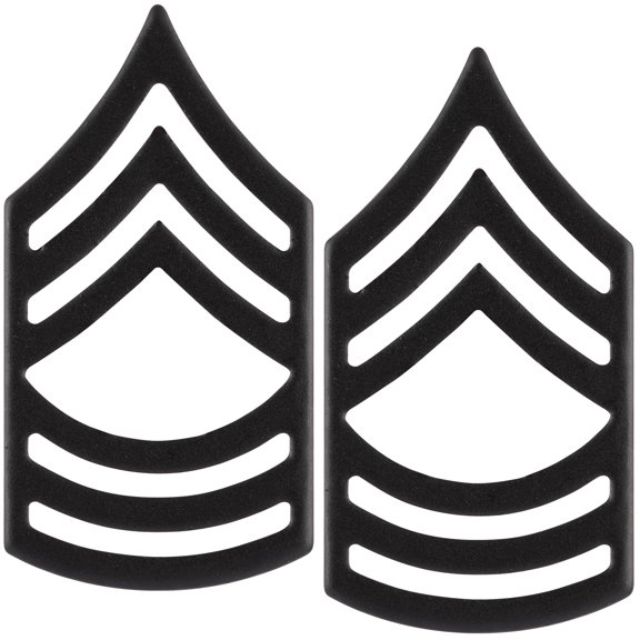 U.S. Army Master Sergeant Subdued Black Metal Rank Pair