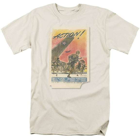 U.S. Army Men's  Action Poster T-shirt Ivory