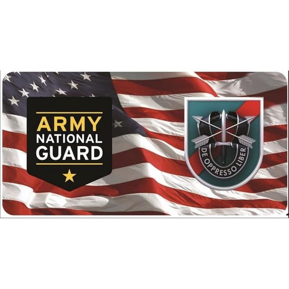 U.S. Army National Guard 20th Special Forces Group On U.S. Flag License Plate