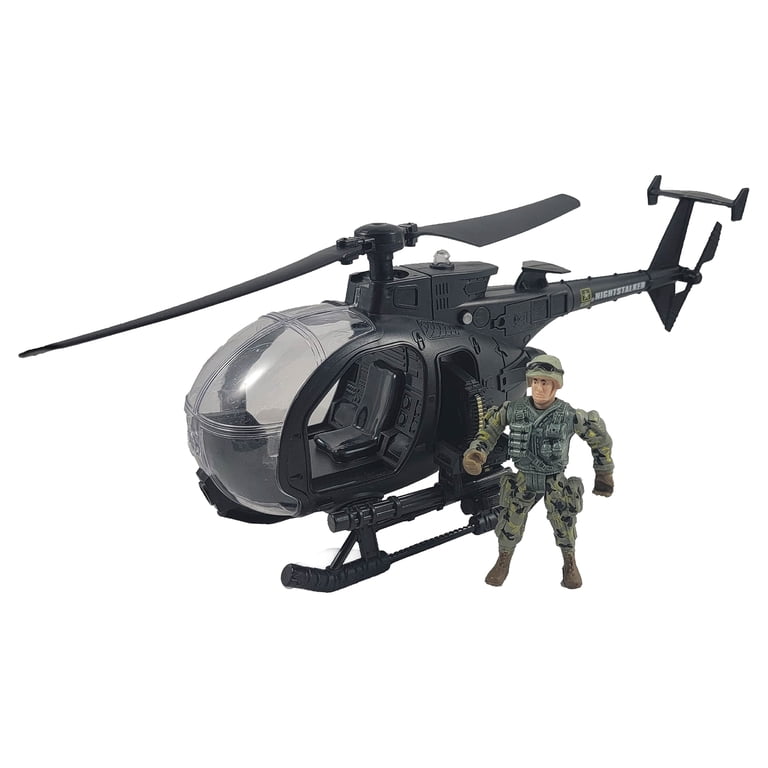 U.S. Army Night Stalker Helicopter with Soldier Figure, Light and
