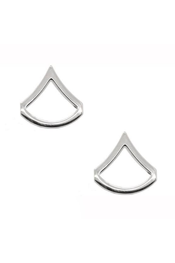 U.S. Army PFC (E3) Silver Collar Device Set 3/4" Metal Hat/Lapel Pins One Pair