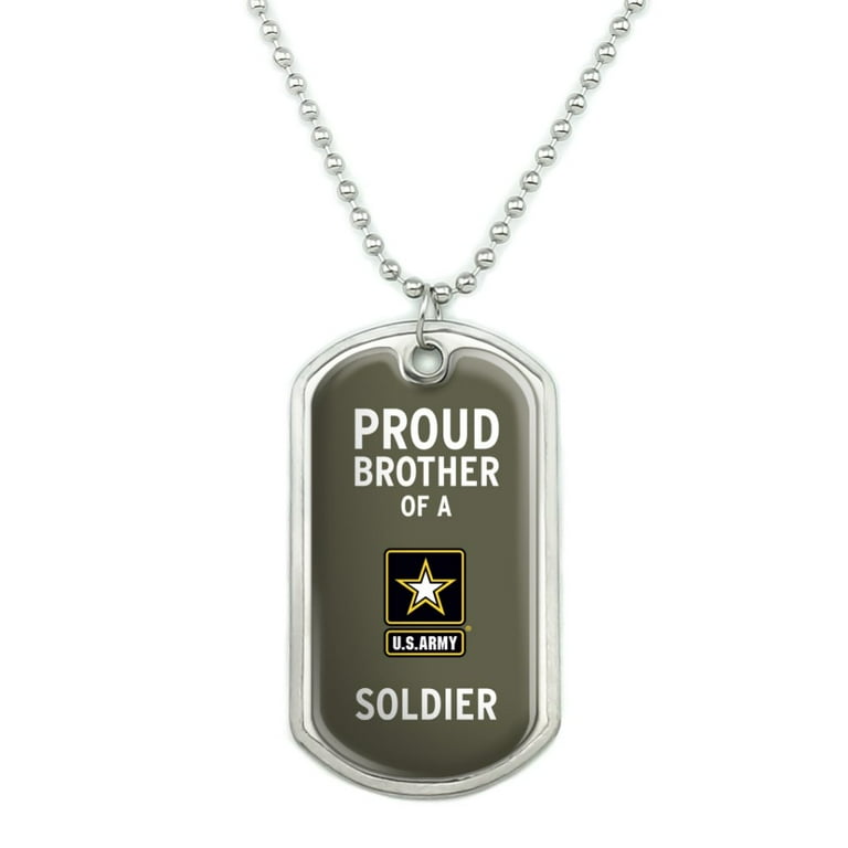 U.S. Army Proud Brother of a Soldier Military Dog Tag Pendant