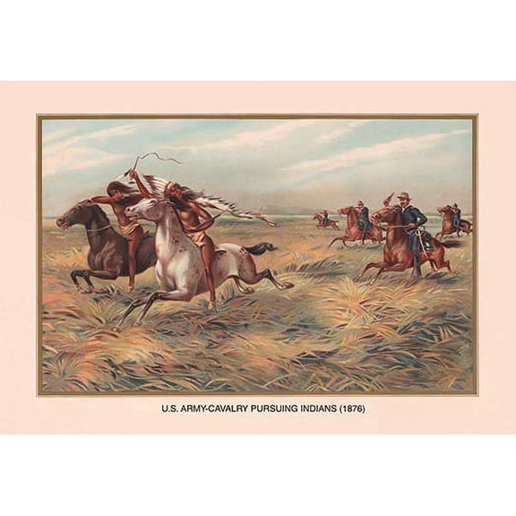 U.S. Army Pursuing Indians, 1876 Fine art canvas print (20" x 30")