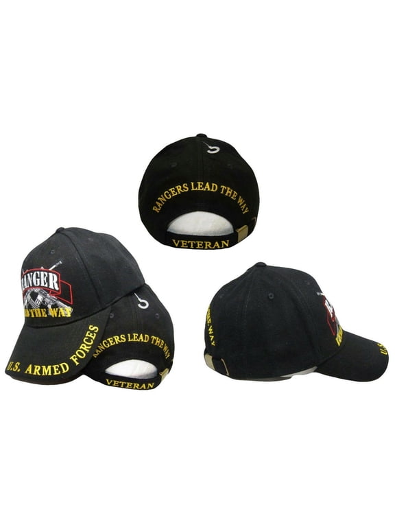 U.S. Army Ranger LEAD THE WAY Armed Forces Black Hat Cap CP00135